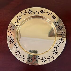 PartyLite brass candle tray